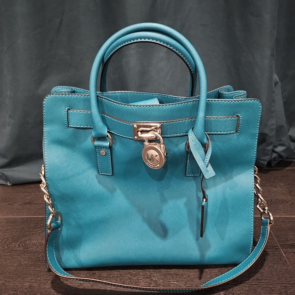 Michael Kors Turquoise Satchel with Silver Hardware - Picture 1 of 2
